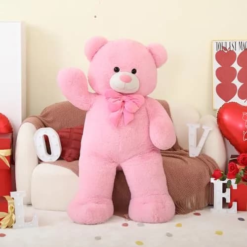 Tezituor Giant Teddy Bear 120 cm (47 Inch) Pink | Soft Plush Toy for Kids & Gifts thumbnail 5
