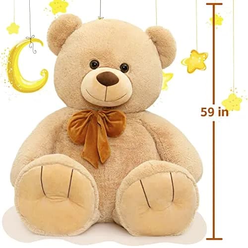 Tezituor Giant Teddy Bear 5 Feet (150 cm / 5.98 kg) | Soft Huggable Plush Toy for Kids & Girlfriends thumbnail 4