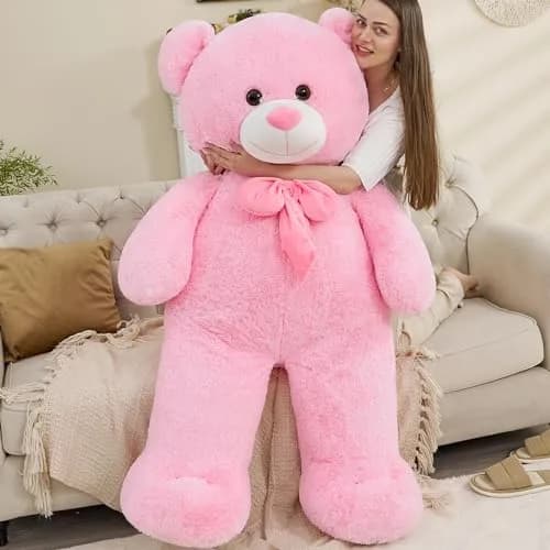 Tezituor Giant Teddy Bear 5 Feet (150 cm / 59 Inch) Pink | Soft, Huggable, Safe for Kids thumbnail 3