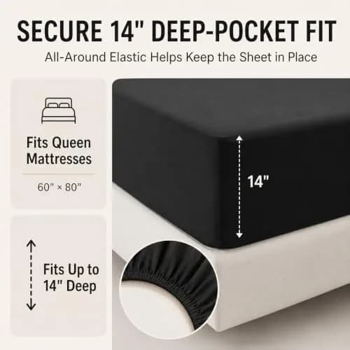 CozyLux Queen Comforter Set Black | All-Season Microfiber Bedding in a Bag thumbnail 5
