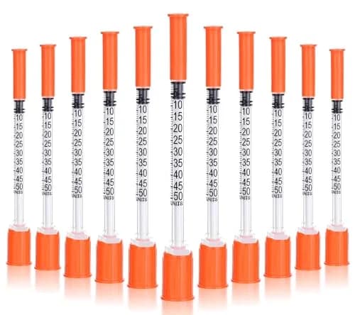 JIBENGAO 0.5cc Syringes with Needles 29Ga 1/2" (12.7mm) - Pack of 50 | Lab Dispensing & Refilling thumbnail 1