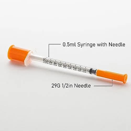 JIBENGAO 0.5cc Syringes with Needles 29Ga 1/2" (12.7mm) - Pack of 50 | Lab Dispensing & Refilling thumbnail 2