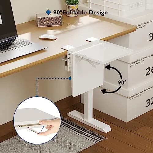 BONTEC Ergonomic Desk Extender Tray 9.5"x9.1" (24cm x 23cm) | Clamp-On Elbow Support for Office & Home Use thumbnail 3