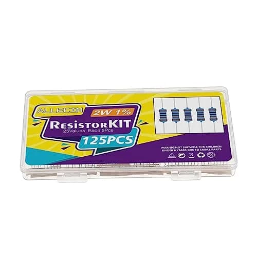 ALLECIN 25 Values 2W Metal Film Resistor Kit from 1Ω to 1MΩ | Assortment for Electronics (110-120 chars) thumbnail 6