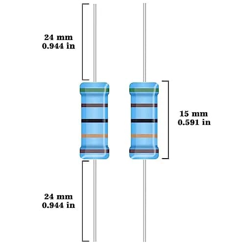 ALLECIN 25 Values 2W Metal Film Resistor Kit from 1Ω to 1MΩ | Assortment for Electronics (110-120 chars) thumbnail 3