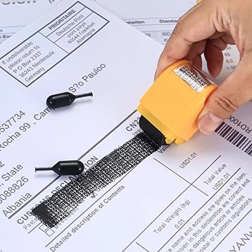Siyurongg Black 12 pcs Rubber Stamp Refill Set | Identity Theft Protection Ink thumbnail 4