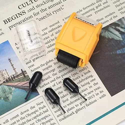 Siyurongg Black 12 pcs Rubber Stamp Refill Set | Identity Theft Protection Ink thumbnail 5