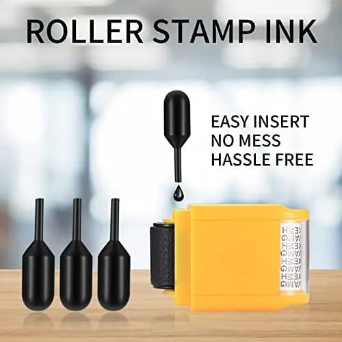 Siyurongg Black 12 pcs Rubber Stamp Refill Set | Identity Theft Protection Ink thumbnail 3