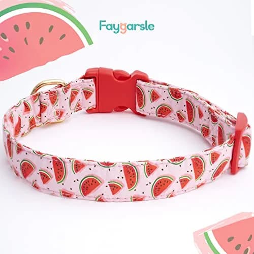 Faygarsle Pink Animal Collar for Dogs | Watermelon Design, Summer Pet Accessory, Adjustable & Durable (70-120 chars) thumbnail 2