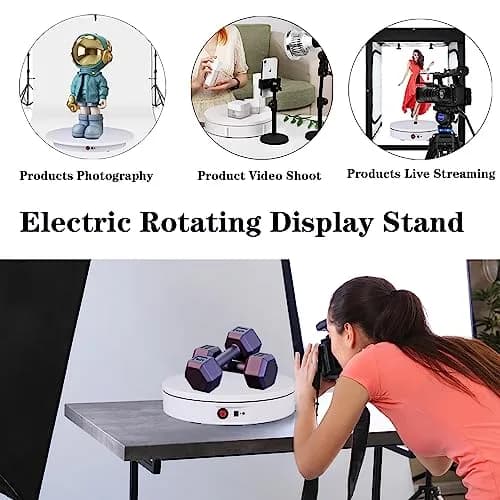 JAYEGT Motorized Rotating Display Stand 11.8inch | 330 Lb Load Capacity, 360° Electric Turntable for Product & Video Display thumbnail 2