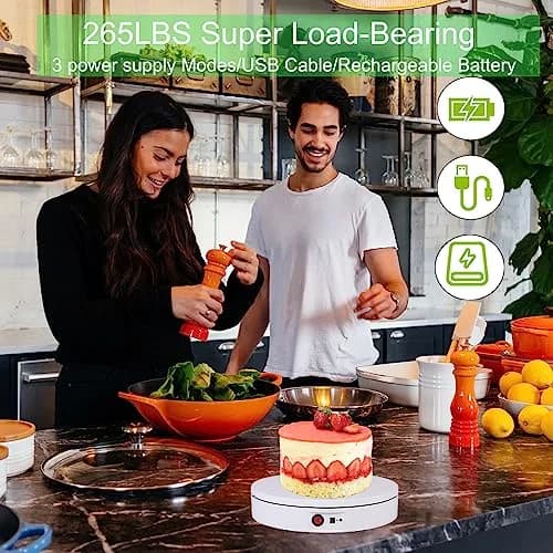 JAYEGT Motorized Rotating Display Stand 11.8inch | 330 Lb Load Capacity, 360° Electric Turntable for Product & Video Display thumbnail 3