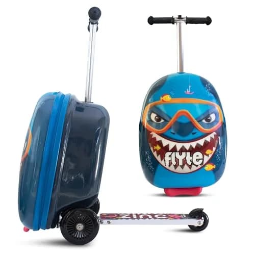 Flyte Kids Scooter Suitcase Stormy the Shark 18" | 25 Litre Capacity Ride On thumbnail 1