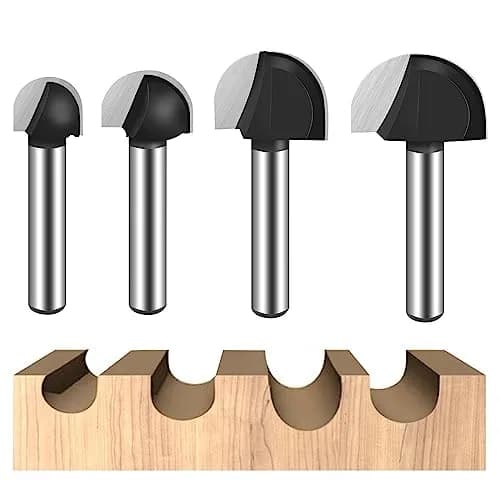ASNOMY 4Pcs Core Box Router Bit Set 5/8"-1" Cutting Diameter | Precision Woodworking Tool thumbnail 1