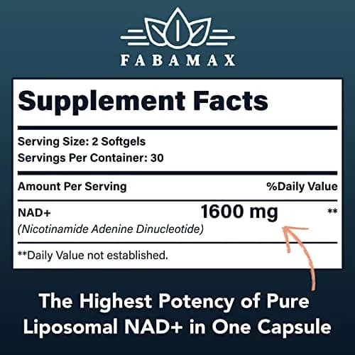 Fabemax 1600 mg Liposomal NAD Supplement | Superior Absorption for Aging & Energy thumbnail 2