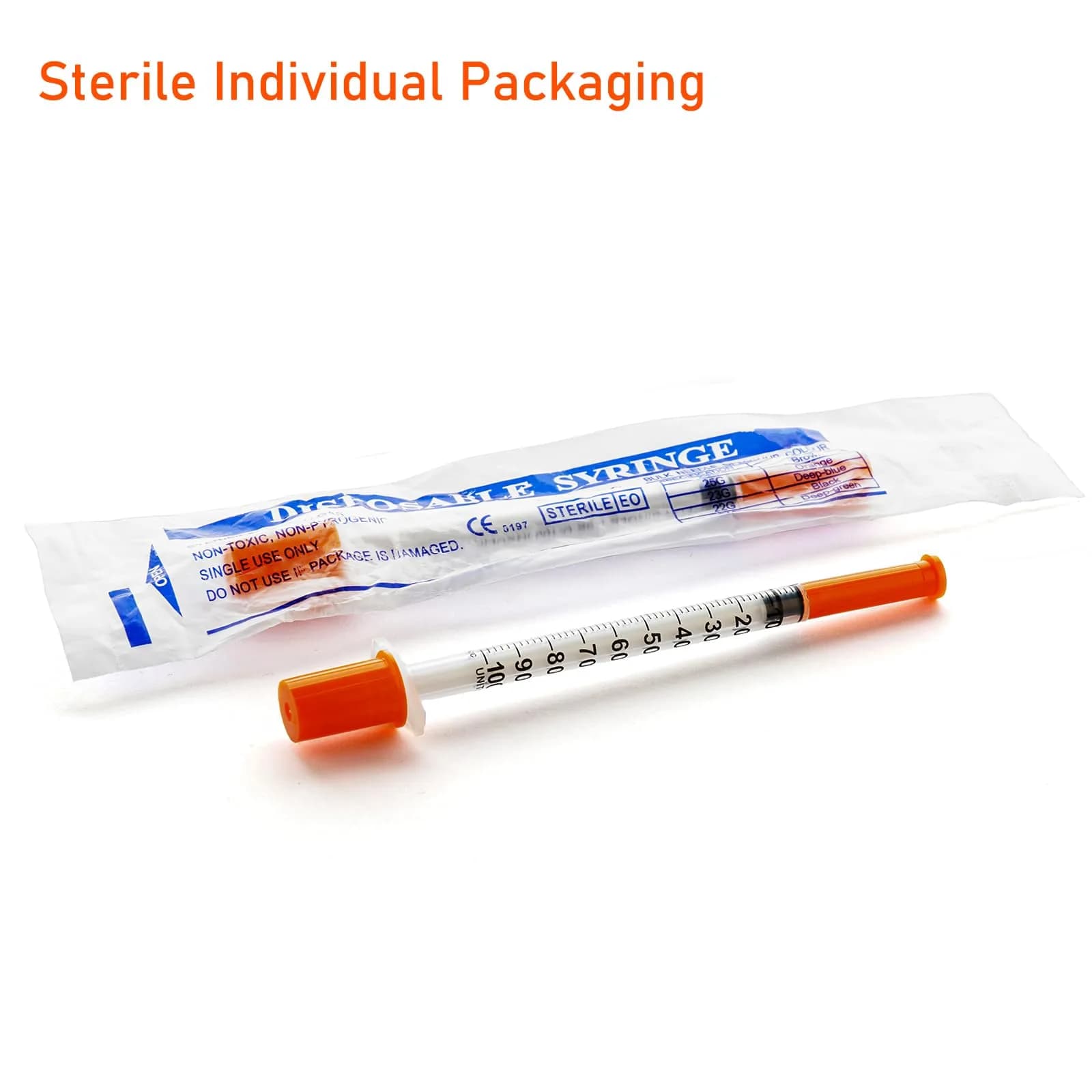 JIBENGAO 1cc Syringe with 31G 8mm Needle - Pack of 50 | Sterile Lab Dispensing Needles - view 6