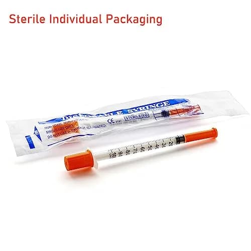 JIBENGAO 1cc Syringe with 31G 8mm Needle - Pack of 50 | Sterile Lab Dispensing Needles thumbnail 6