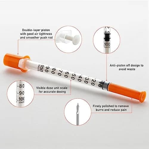 JIBENGAO 1cc Syringe with 31G 8mm Needle - Pack of 50 | Sterile Lab Dispensing Needles thumbnail 3
