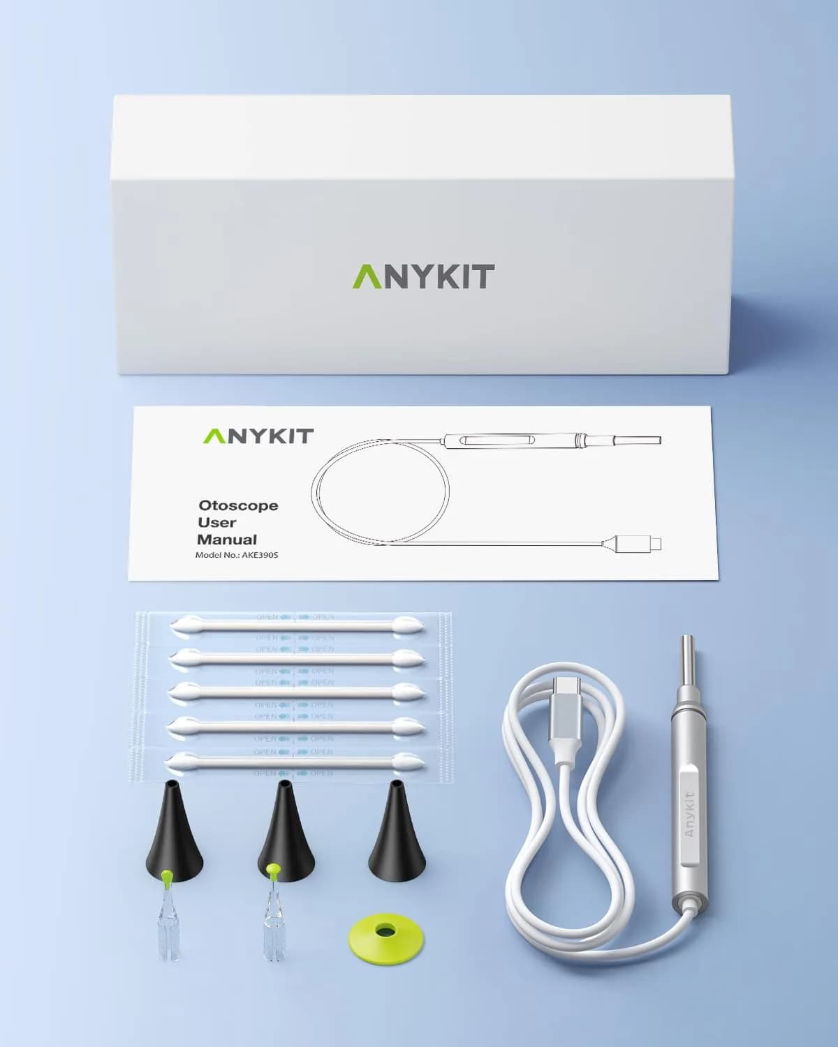 Anykit Digital Otoscope with Ear Wax Removal Tools for iPhone & Android, 2-Pack, Silver | HD Clear View Ear Camera - view 8