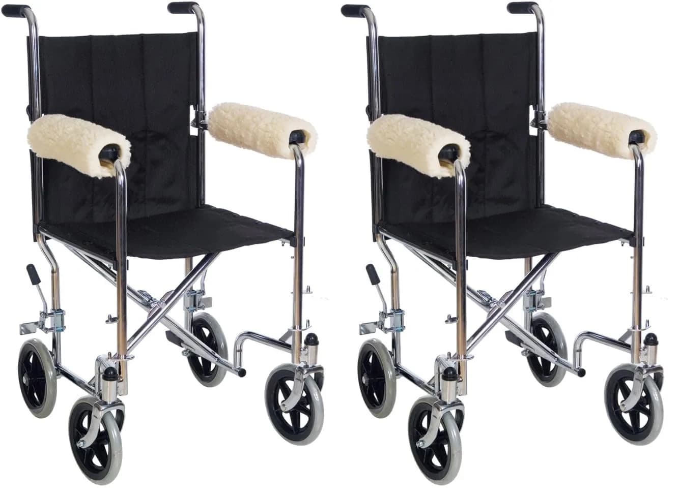 Essential Medical Supply Sheepette Wheelchair Comfort Armrest Pads (Pack of 2) | Relieves pressure & washable