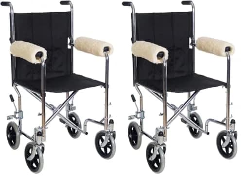 Essential Medical Supply Sheepette Wheelchair Comfort Armrest Pads (Pack of 2) | Relieves pressure & washable thumbnail 1