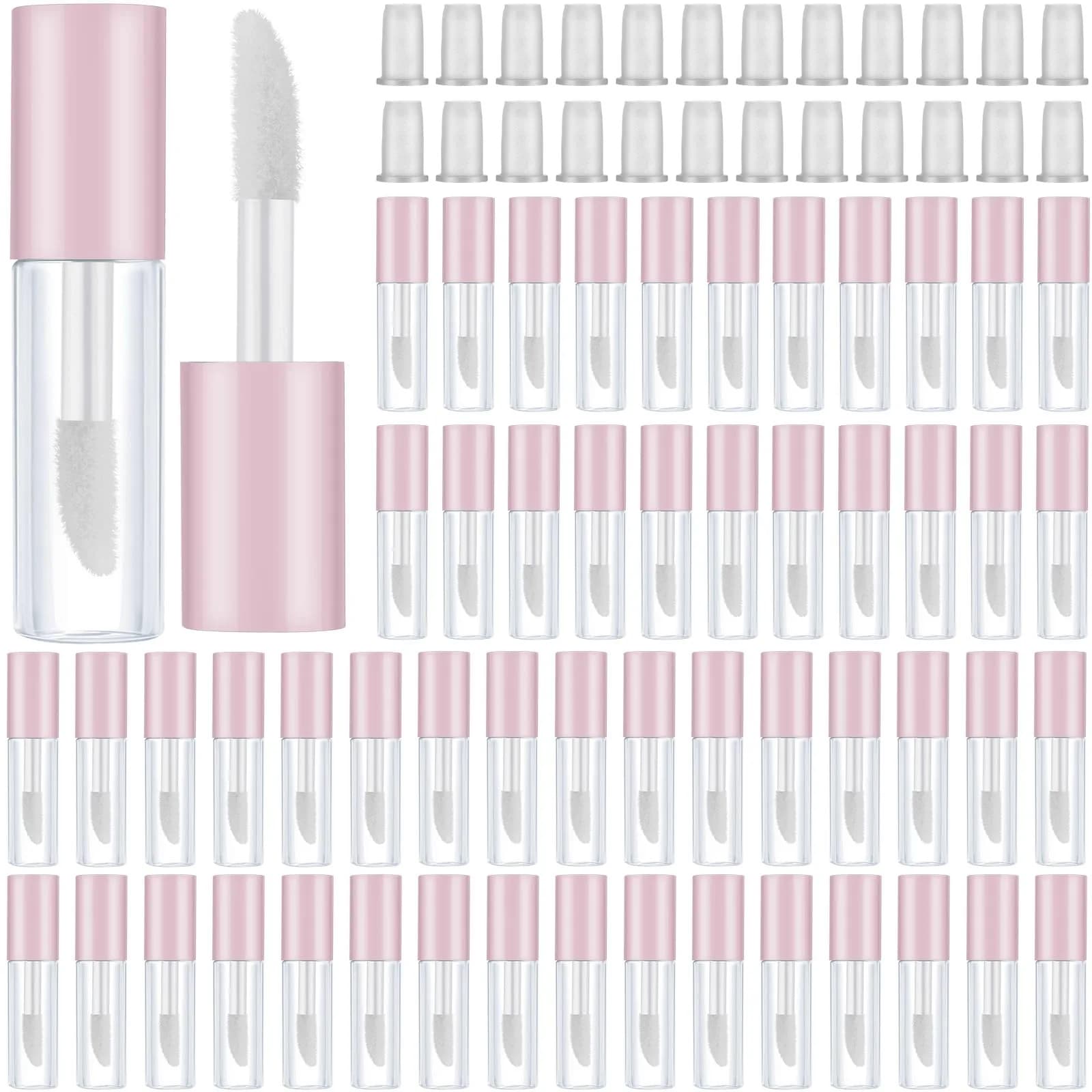 Patelai Clear Mini Lip Gloss Tubes 1.2ml (100-Pack, Rose Gold) | DIY Cosmetic Containers for Travel