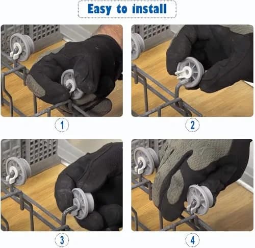 AMI PARTS 8 Pack Dishwasher Lower Rack Wheels | Replaces 165314, 420198, AP2802428 thumbnail 7