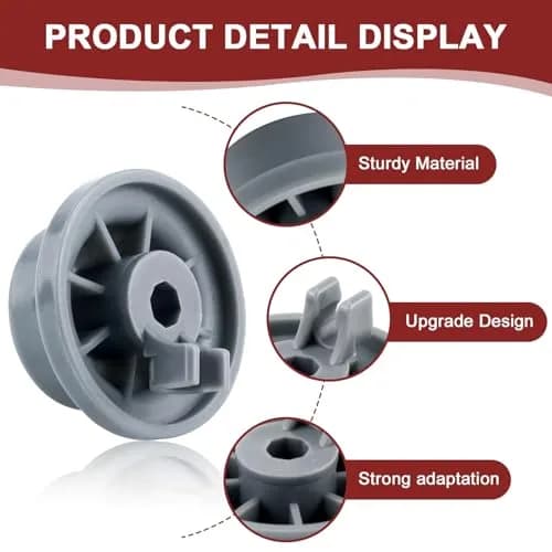 AMI PARTS 8 Pack Dishwasher Lower Rack Wheels | Replaces 165314, 420198, AP2802428 thumbnail 3