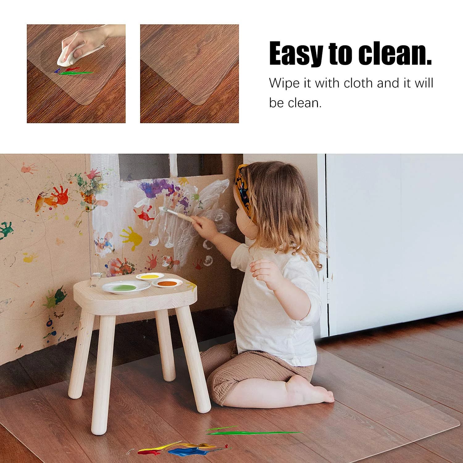 Kuyal Clear Chair Mat for Hardwood Floor (46" X 60") | Protects Floors, Reduces Fatigue - view 3