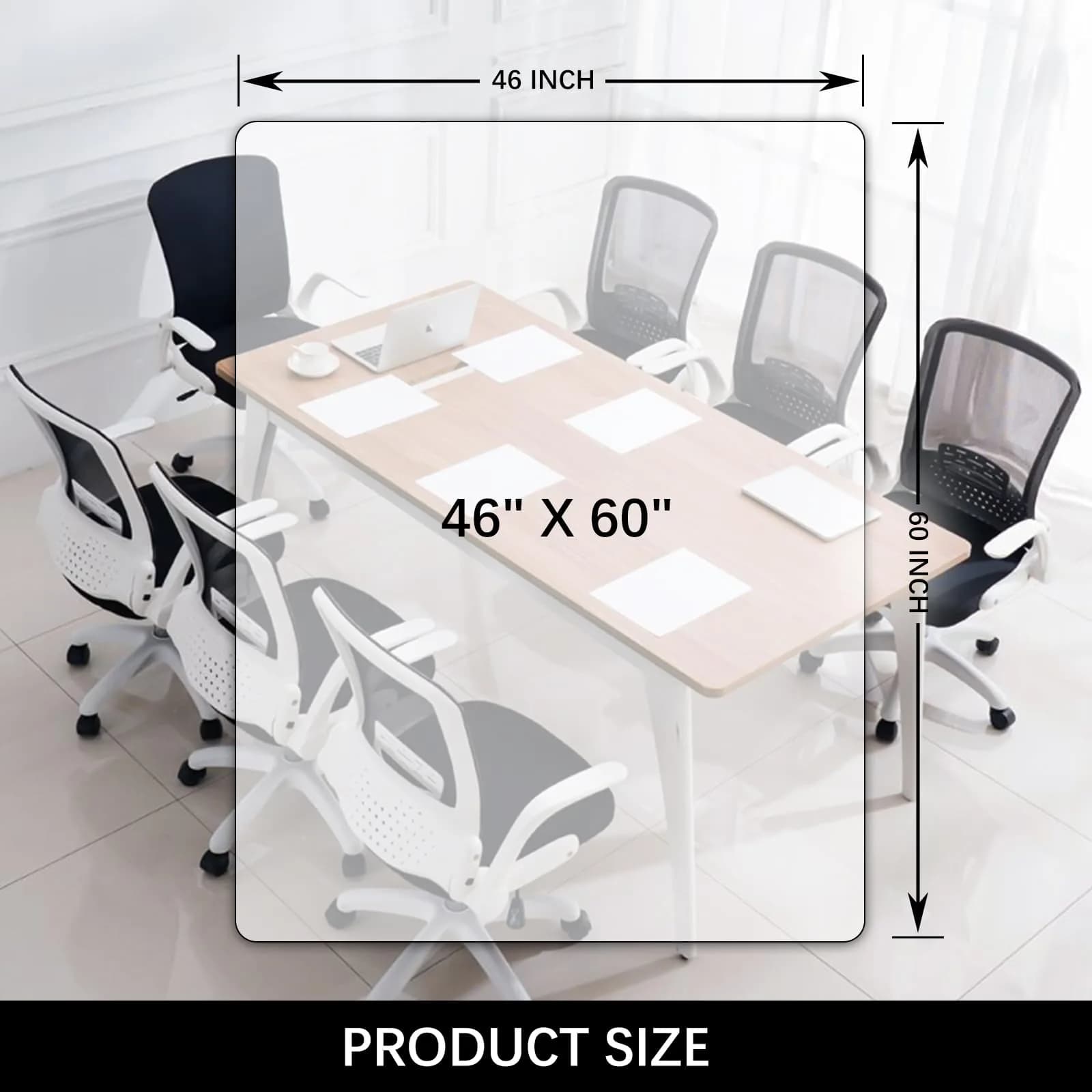 Kuyal Clear Chair Mat for Hardwood Floor (46" X 60") | Protects Floors, Reduces Fatigue - view 7