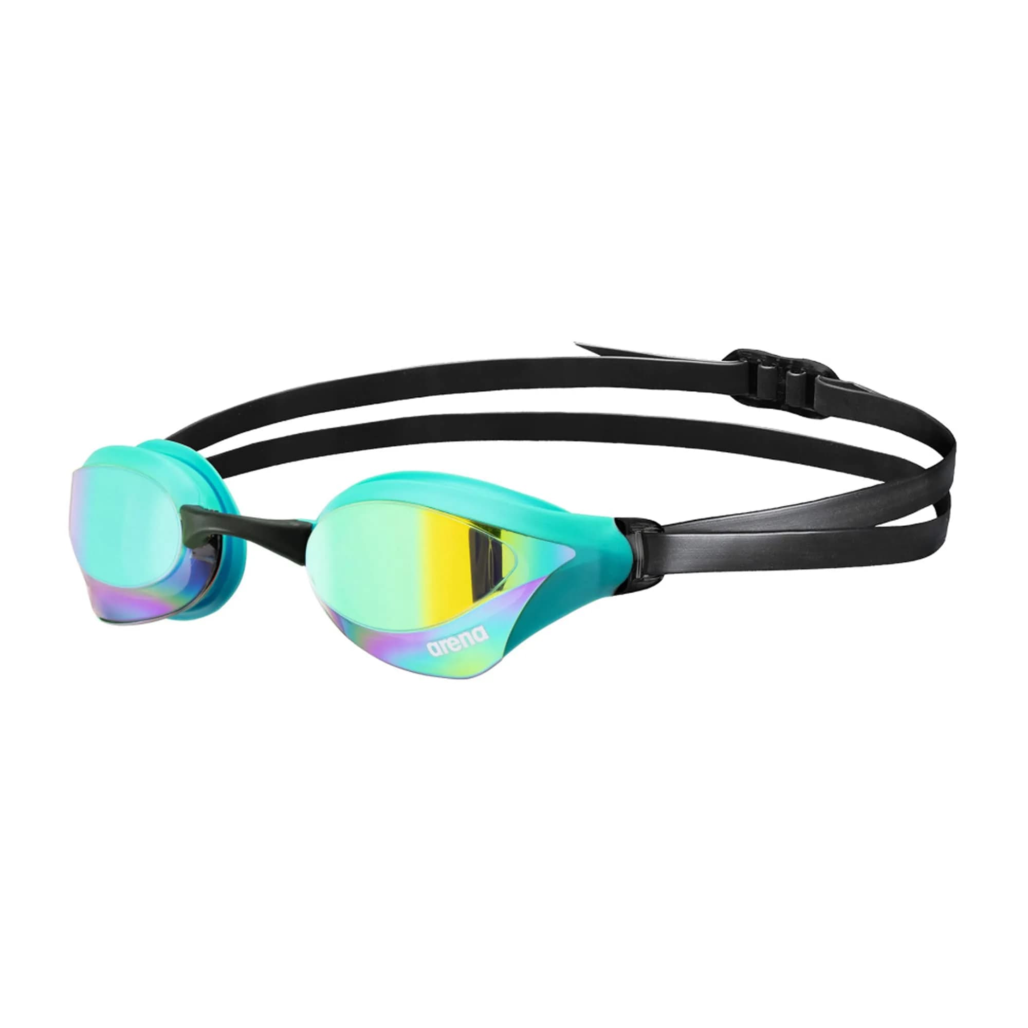 ARENA Cobra Core Swipe Racing Swim Goggles Pro Competitive Swimmers Adult Men Women Anti-Fog Coating Polycarbonate Hard Mirrored Lens, Emerald/Peacock - main product image
