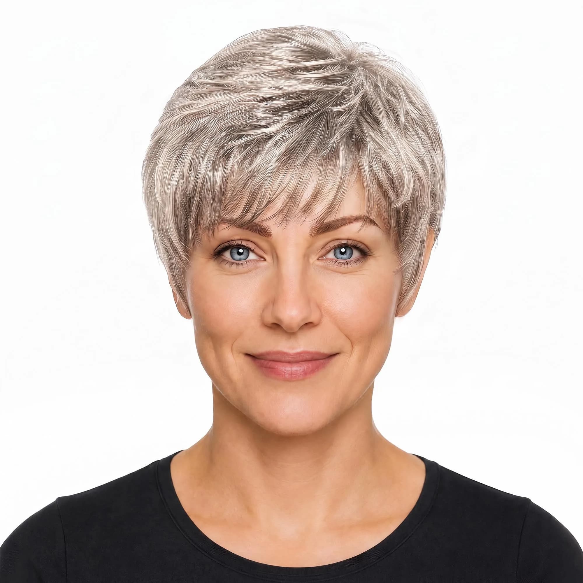 Raquel Welch Women's Pixie Cut Short Gray Wig, WINNER | Lightweight, Ready-to-Wear, Memory Cap, 21" Petite Cap