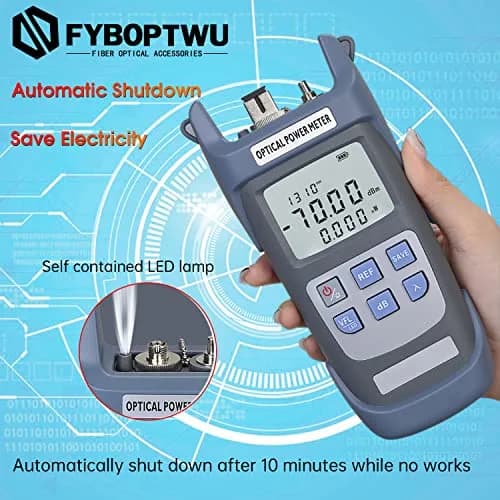 fyboptwu 3-in-1 Fiber Tester OPM+VFL with LED, 2-Pack | Optical Power Meter & Visual Fault Locator thumbnail 5