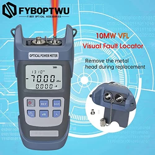 fyboptwu 3-in-1 Fiber Tester OPM+VFL with LED, 2-Pack | Optical Power Meter & Visual Fault Locator thumbnail 8