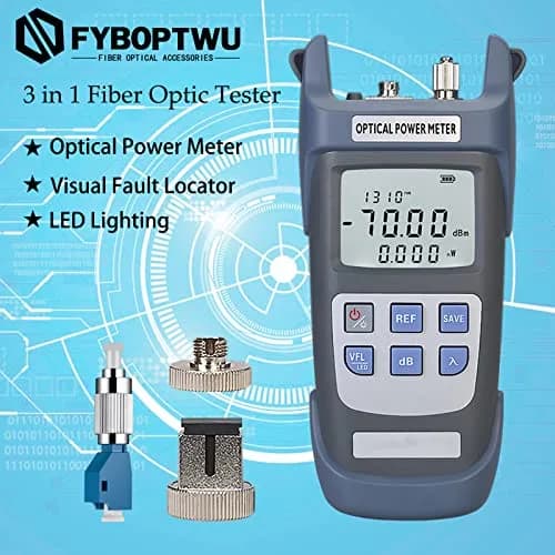 fyboptwu 3-in-1 Fiber Tester OPM+VFL with LED, 2-Pack | Optical Power Meter & Visual Fault Locator thumbnail 2
