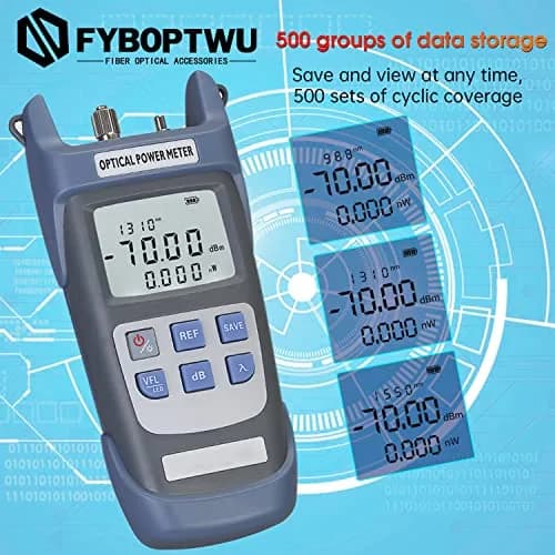 fyboptwu 3-in-1 Fiber Tester OPM+VFL with LED, 2-Pack | Optical Power Meter & Visual Fault Locator thumbnail 3