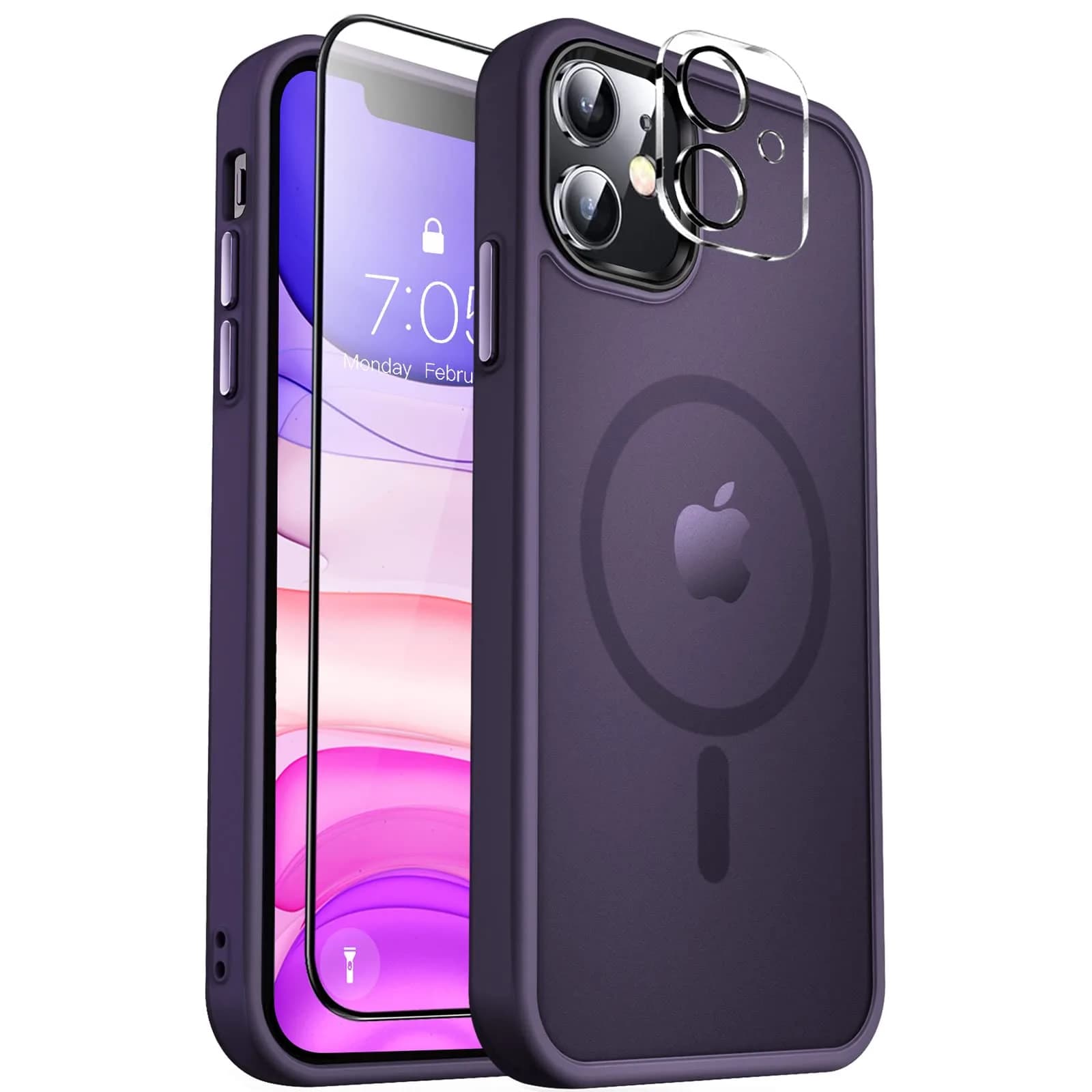 MOCCA Magnetic Shockproof Case for iPhone 11 6.1 inch Deep Purple | Magsafe Compatible & Drop-Proof