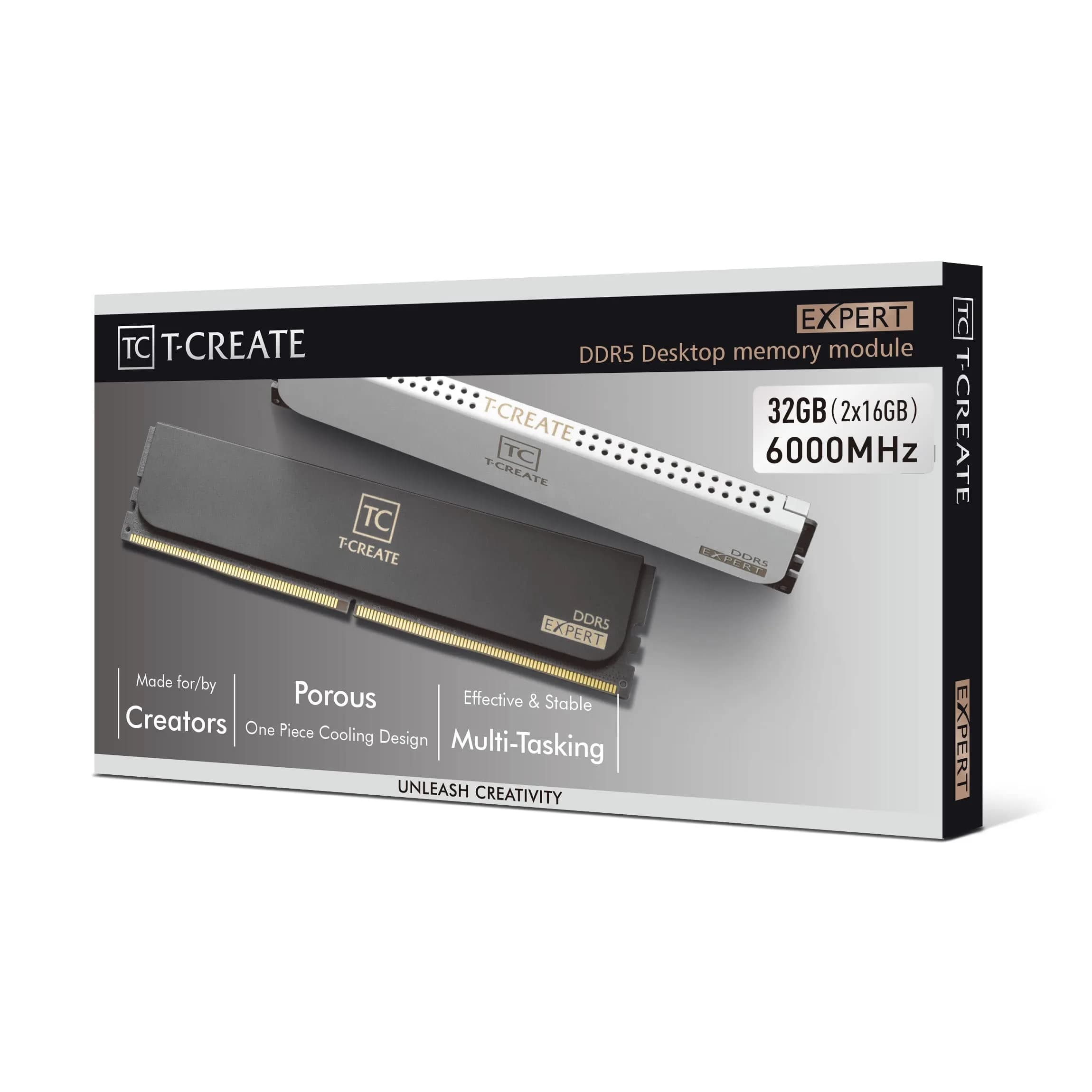 TEAMGROUP T-Create Expert CL30 DDR5 32GB (2x16GB) 6000MHz Desktop RAM White | Overclocking Memory Module - view 9