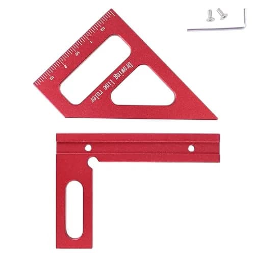 KETIPED Imperial 3D Multi-Angle Measuring Ruler,45/90 Degree Aluminum Alloy Woodworking Square Protractor, 4.4 inch | High Precision Layout Tool thumbnail 7