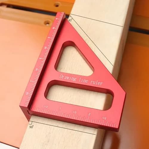 KETIPED Imperial 3D Multi-Angle Measuring Ruler,45/90 Degree Aluminum Alloy Woodworking Square Protractor, 4.4 inch | High Precision Layout Tool thumbnail 3