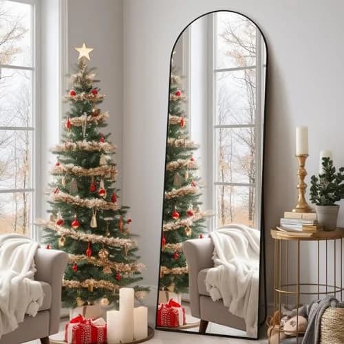Anpark Black Arched Mirror Full Length 58" | Full Body Standing Wall Mirror for Bedroom & Living Room thumbnail 1