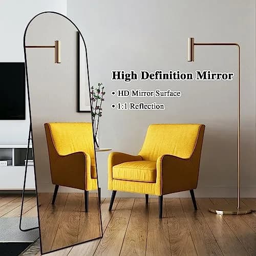 Anpark Black Arched Mirror Full Length 58" | Full Body Standing Wall Mirror for Bedroom & Living Room thumbnail 2