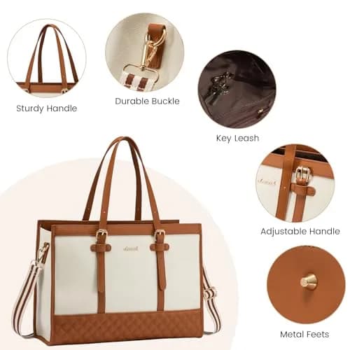 LOVEVOOK Laptop Bag for Women, 15.6 Inch | Stylish & Functional Tote for Work & Travel thumbnail 5