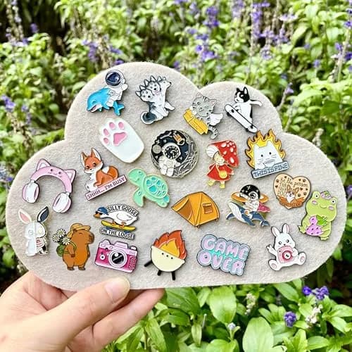 SINCCO Cute Enamel Backpack Pins, Funny Anime Lapel Pin Set | Colorful Animal & Nature Motifs (1.0–1.4 inch) thumbnail 5