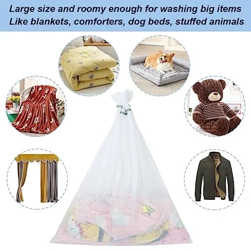 Vivifying Honeycomb Mesh Laundry Bags XXXL Extra Large 109cm x 89cm (2-Pack, White) | Protects Delicates & Bedding in Indian Washers thumbnail 4