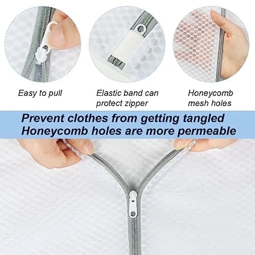 Vivifying Honeycomb Mesh Laundry Bags XXXL Extra Large 109cm x 89cm (2-Pack, White) | Protects Delicates & Bedding in Indian Washers thumbnail 3