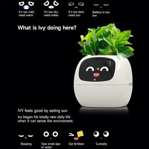 Itigoitie Smart Flowerpot 100ml (3.38 Fl Oz) | Interactive Plant Care with AI & Digital Display thumbnail 4