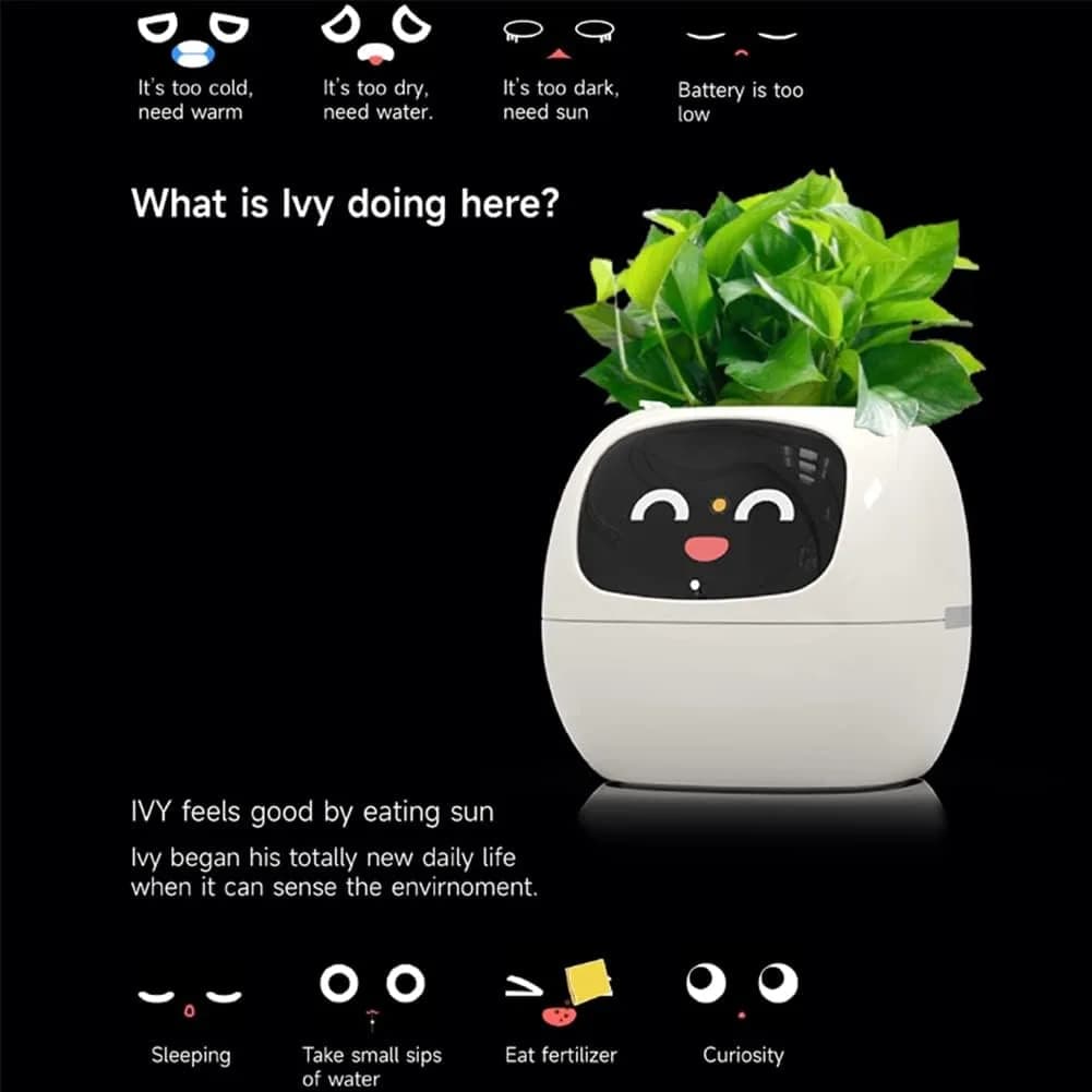 Itigoitie Smart Flowerpot 100ml (3.38 Fl Oz) | Interactive Plant Care with AI & Digital Display - view 4
