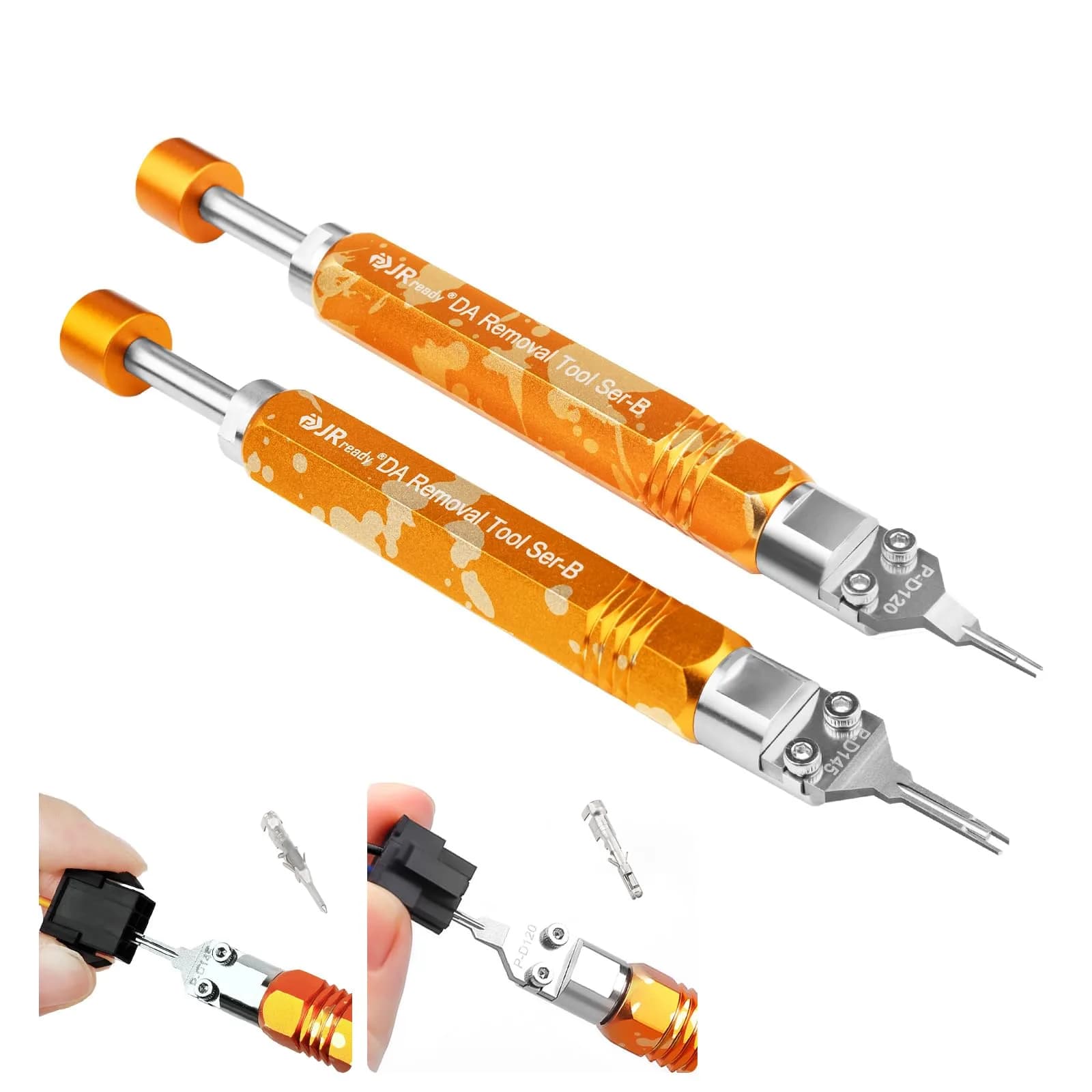 JRready ST5262 2Pcs Molex Micro Fit Extractors for MX3.0 Terminals | Efficient Pin Removal Tool Kit — Orange & Silver ST5262 Pin Extractor Tool Kit