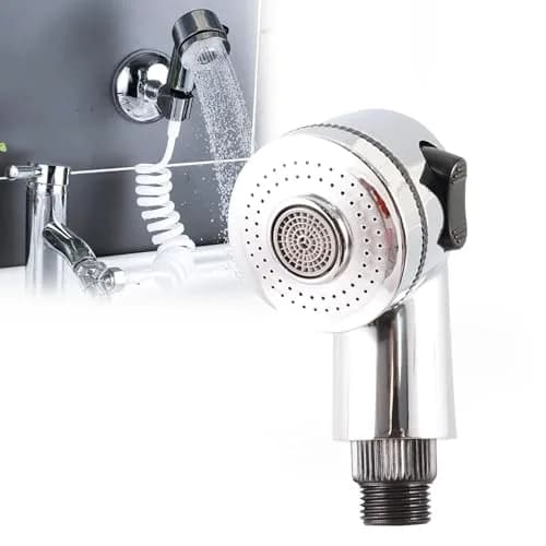 Qusmeiyici Showerhead with Side Control Button | Stainless Steel Adjustable Hair Wash Head thumbnail 1