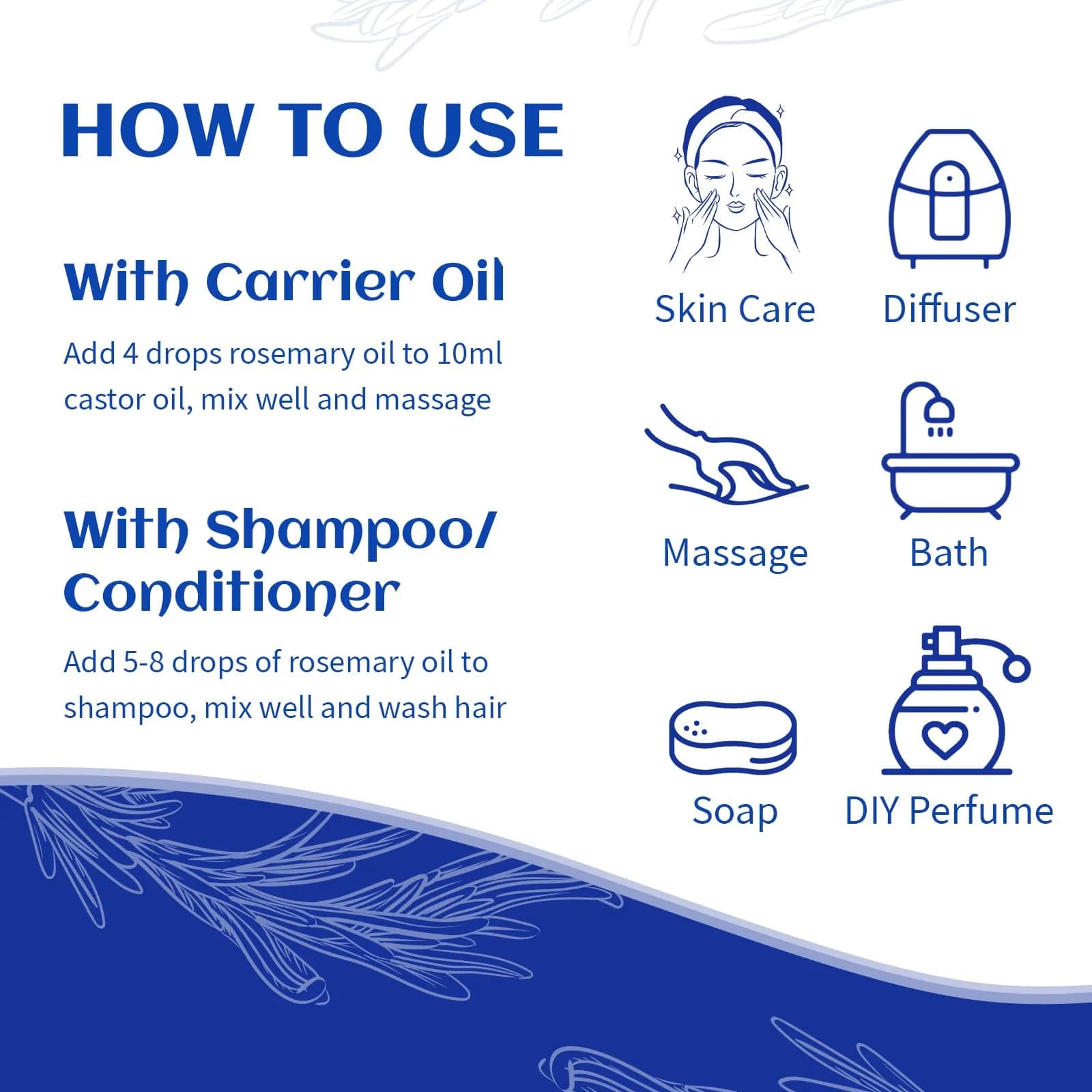 HIQILI Rosemary Essential Oil for Hair Growth, 1000ml (32 Fl Oz) | Pure Steam Distilled from Spain - view 6